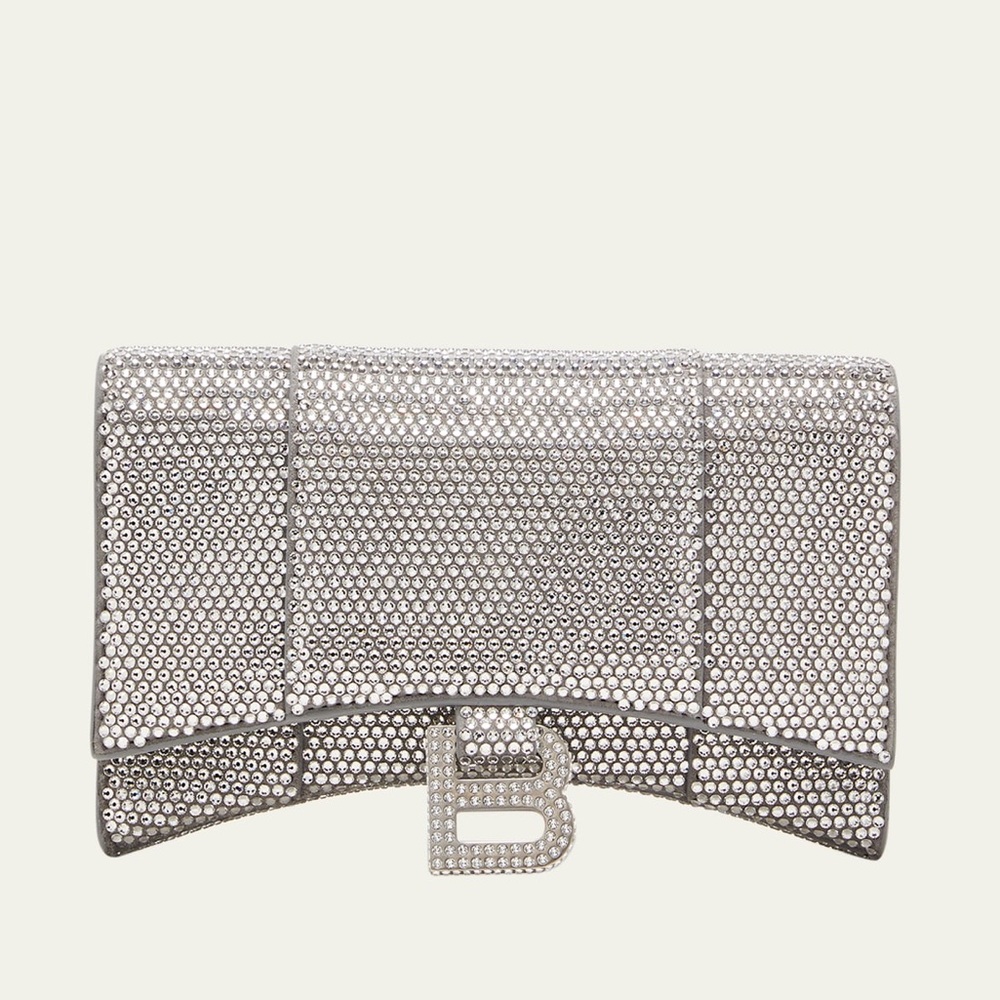 Balenciaga rhinestone wallet on chain